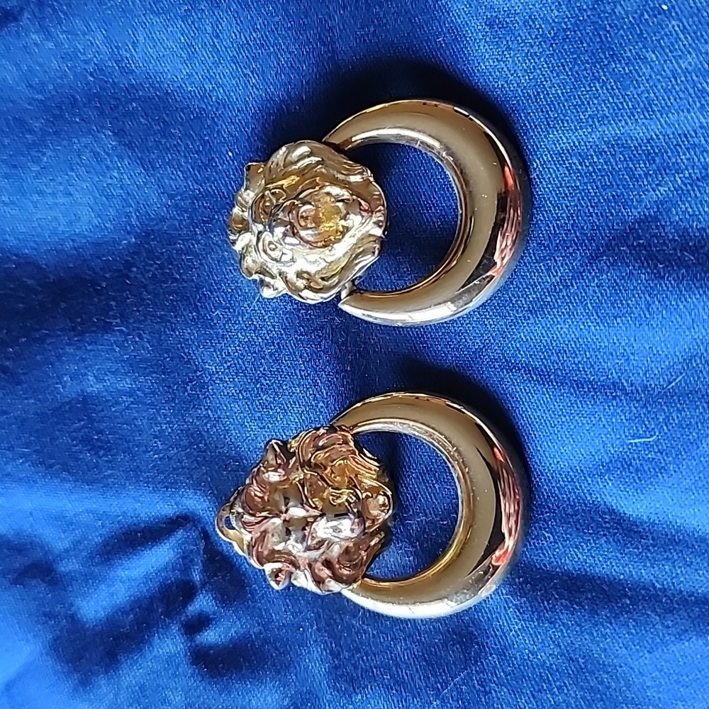 Vintage Anne Klein door knocker clip earings